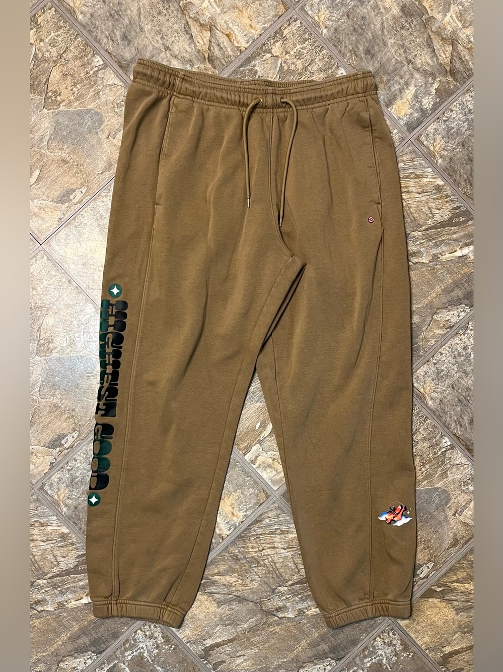 Air Jordan X Jordan Moss Artist Series Fleece Jogger Pants FD7149-258 Womens XL